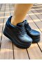 Women's Black Lace-Up Comfortable Wedge Heel Shoes Stylish Comfortable and Comfortable High Heel