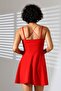 Red Double Strap Flared Dress - 7