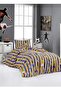 Sari-Dark Blue Single Size 120X200 Fitted Sheet Bedding Set, 155X215 Duvet Cover