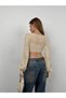 New Season Braided Knitwear White Crop Women's Blouse Sweater 23S16002 - 3