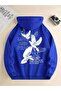Unisex Love and Peace Printed Oversize Winter 3 Thread 100% Cotton Hooded Sweatshirt Hoodie