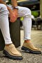 CASTELYA Men's Classic Shoes - High Sole, Lace-up, SUEDE BEIGE - CHE - 3