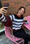 Black Crew Neck Color Block Knitwear Sweater Sh208 - 2