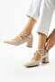 Women's Double Strap Block Heel Patent Leather Shoes - 5