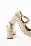 Women's Double Strap Block Heel Patent Leather Shoes - 7