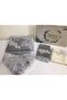 Gray 4 Piece Dowry Velvet Prayer Rug Set Prayer Rug Set - 2