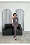 Women's Stretchy Sandy Fabric Midi Length Pencil Cut Single Sleeve Printed Evening Dress - 5
