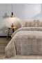 Sonnia Rabbit Feather Bedspread Set - Double, Beige, Plush 220X240 - 2