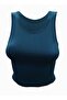 x Crop Seamless Yeşil Basic Spor Crop Top