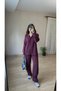 Women's Casual Wear Shirt Set - Escobar Cotton Knitted Fabric in Plum Color - 2