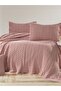 Double Water Tirko Braided Bedspread Set - Powder |   240 X 260