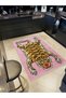 Atlas Collection Pink Themed Tiger Patterned Creative Modern Decorative Carpet 11