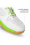 Court 44 Badminton Shoes (White-Navy-Green, 8 UK / 9 US / 42 EU) | For Men and Boys - 3