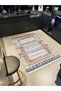 Alya Collection Antique Look Gray Orange Blue Patterned Woven Base Decorative Carpet Alya43