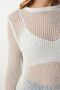 Shilsee Women's Beige Silvery Openwork Transparent Knitted Blouse - 4