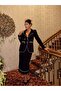 Women's Black Imported Tweed Fabric Pearl Embroidery Detail Lined Special Design Jacket Skirt Top-Bottom Set - 6