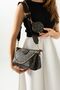 Women's Dark Brown Bag Set Wallet-Detail Hand Bag and Shoulder Bag