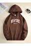 Unisex New York Hustle Printed Oversized Winter 3 Thread 100% Cotton K Hooded Sweatshirt Hoodie