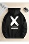 X Printed Unisex Oversize Hooded Cotton Sweatshirt - 3 Thread Winter Hoodie