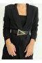 Black Thick Belt - Triangle Gold Buckle