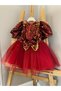 Aden Ophelia Red Sequin Sequined Tulle Puffy Christmas New Year Party Birthday Girl's Dress - 8