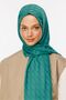 Mint Green Wave Pattern Silky Jacquard Shawl - 3