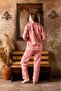Women's Front Buttoned Long Sleeve Fleece Plush Winter Warm Pajamas Set - 2