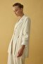Linen Blazer Trousers Set - Belted - 5