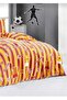 Sari-Red Single Size 100X200 Elastic Sheet Bedding Set, 155X215 Zippered Duvet Cover - 3