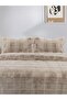 Sonnia Rabbit Feather Bedspread Set - Double, Beige, Plush 220X240 - 4
