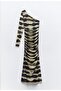 Allbucks Za Ra Asymmetrical One Sleeve Patterned Long Maxi Lined Tulle Dress Abzra0020 - 5