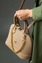 Women's Embossed Printed Hand and Shoulder Bag with Removable Chain Accessories - 2