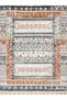 Alya Collection Antique Look Gray Orange Blue Patterned Woven Base Decorative Carpet Alya43 - 2