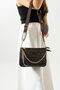 Women's Dark Brown Bag Set Wallet-Detail Hand Bag and Shoulder Bag - 2