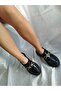 Black Patent Leather - Four Seasons Women's Loafer Moccasin, Thick Sole - 7