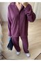 Women's Casual Wear Shirt Set - Escobar Cotton Knitted Fabric in Plum Color - 4