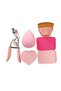 Makeup Sponge Set + Eyelash Curler Pink - Purple