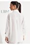 Women's Shirt - Embroidery Embroidered - Folded Sleeves - Loose Cut - Woven Linen - 3