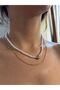 Pearl Heart 2-Piece Gold Color Necklace - 2