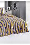 Sari-Dark Blue Single Size 100X200 Bedding Set with Elastic Sheets, 155X215 Duvet Cover - 3