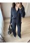 Women's Casual Wear Shirt Suit Escobar Cotton Knitted Fabric Black - 3