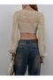 New Season Knitted Detailed Crop Knitwear White Women's Blouse Sweater 23S16002 - 4
