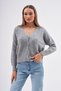 Women's Openwork Braided V-Neck Soft Cardigan Buttoned Knitwear Knitted New Season Trend - 7
