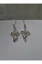 Metal Dangle Clip Bow Earrings - 2