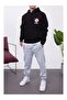 Men's No Smoking Hooded Black Sweatshirt T-Shirt - 2
