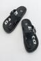 Women's Flat Slippers with Flip-Flop Buckle Black - 5