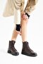 Genuine Leather Brown Outdoor Women's Boots - 3