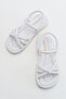 Single Piped knotted women's sandal white - 6