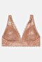 Women Padded Triangle Lace Bra, Mauve