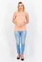 Women Square Neck Sleeveless Knitted Tank Top, Dark Peach - 2